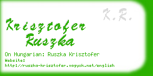 krisztofer ruszka business card